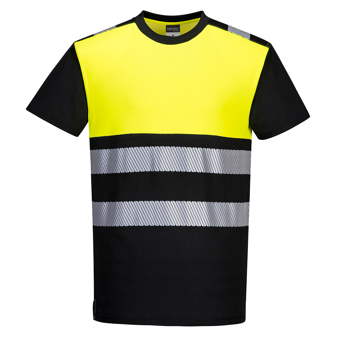 PW311BKYS Hi-Vis Class 1 T-Shirt, Black & Yellow - Small