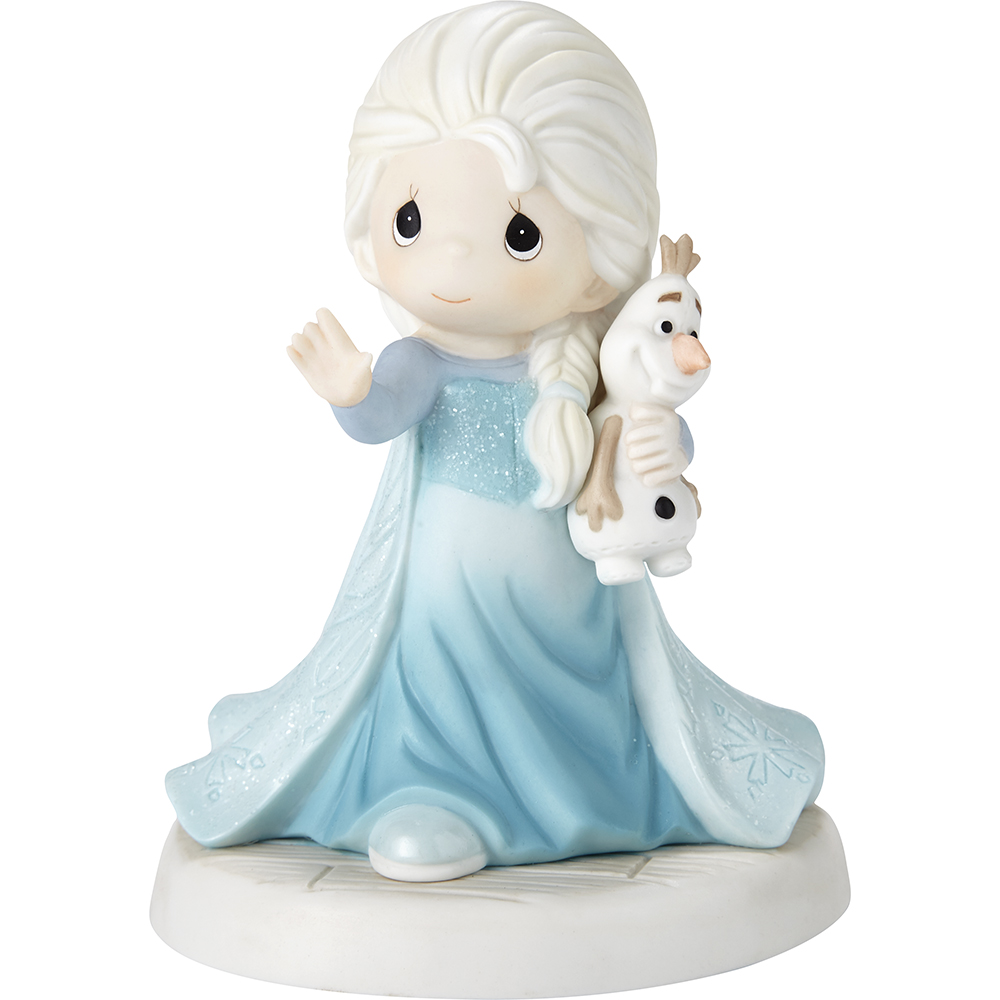 Elsa & Olaf Figurine - Multi Color - 2 lbs - Fine Bisque Porcelain