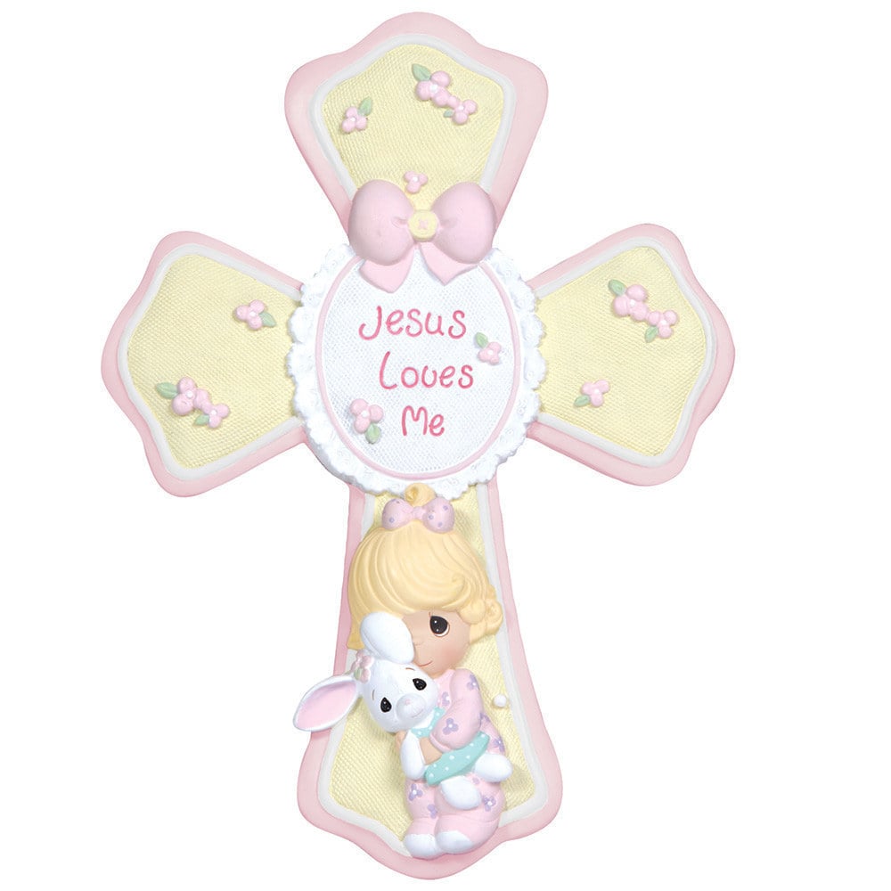 Picture of Precious Moments 132402 7.25 in. Jesus Loves Me Cross Figurine with Stand