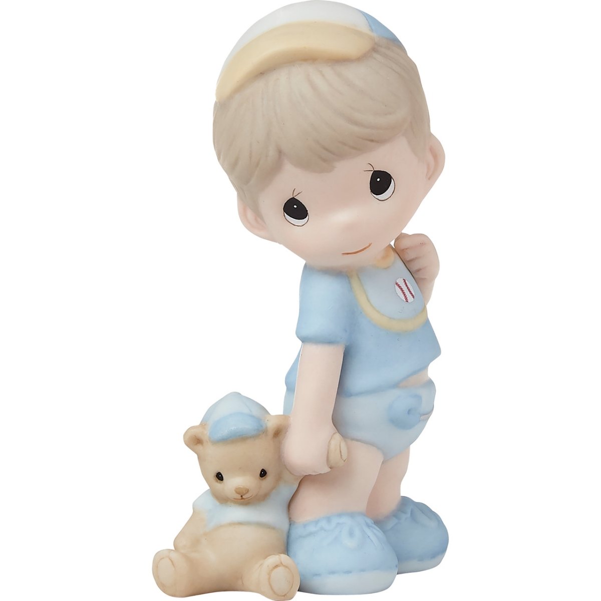 Picture of Be the Light Christian Bookstore 222019 4 in. Porcelain Baby Boy Standing Figurine with Blue Diaper, Multi Color