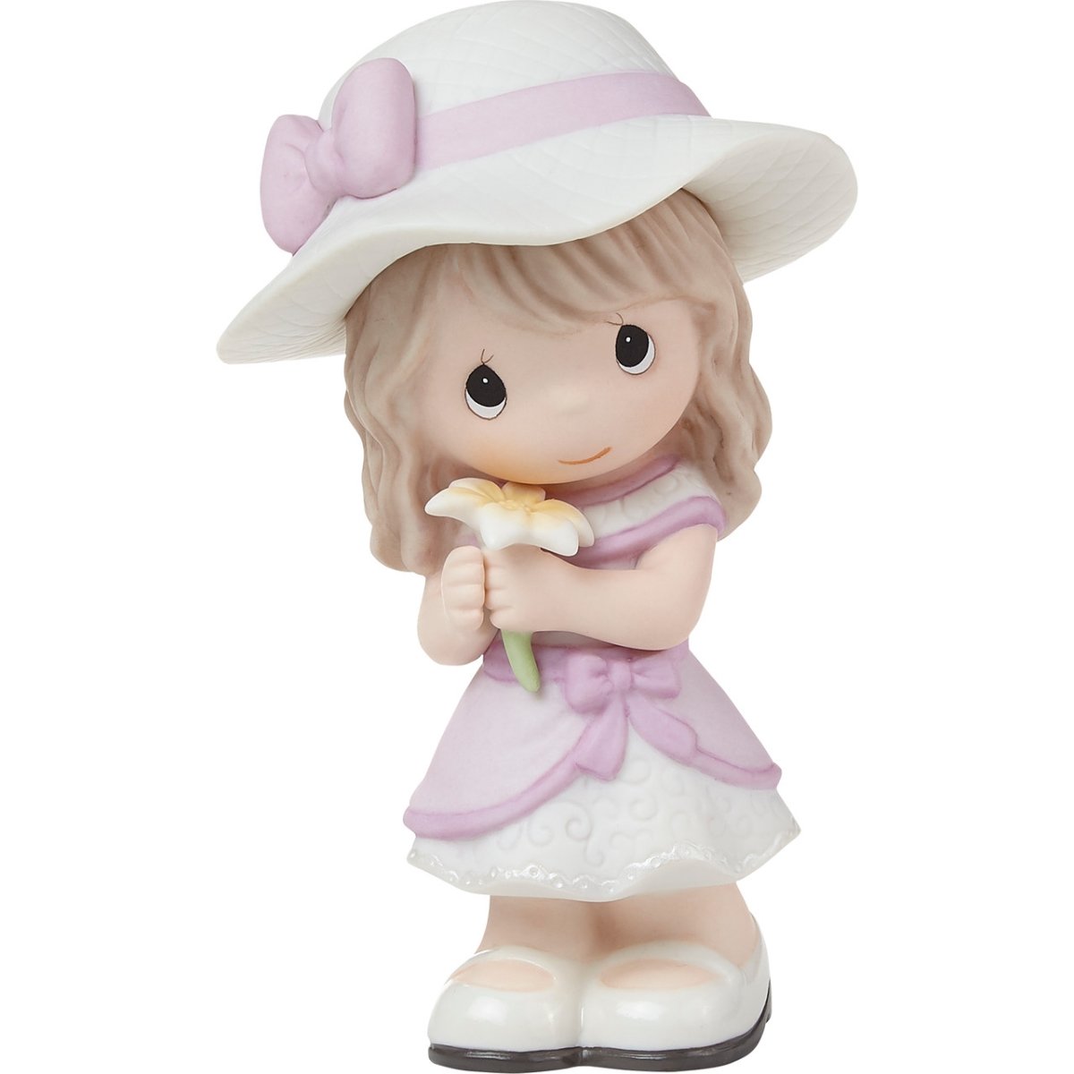 Picture of Be the Light Christian Bookstore 222020 5 in. Porcelain Girl Holding Lily Figurine, Multi Color