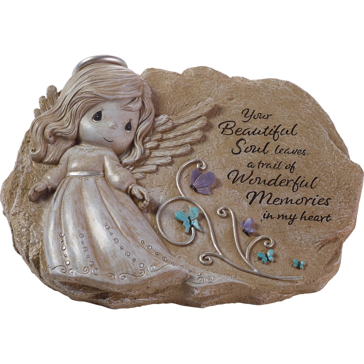 Picture of Precious Moments 222411 3 in. Resin Angel Statue with Butterfly Garden Stone