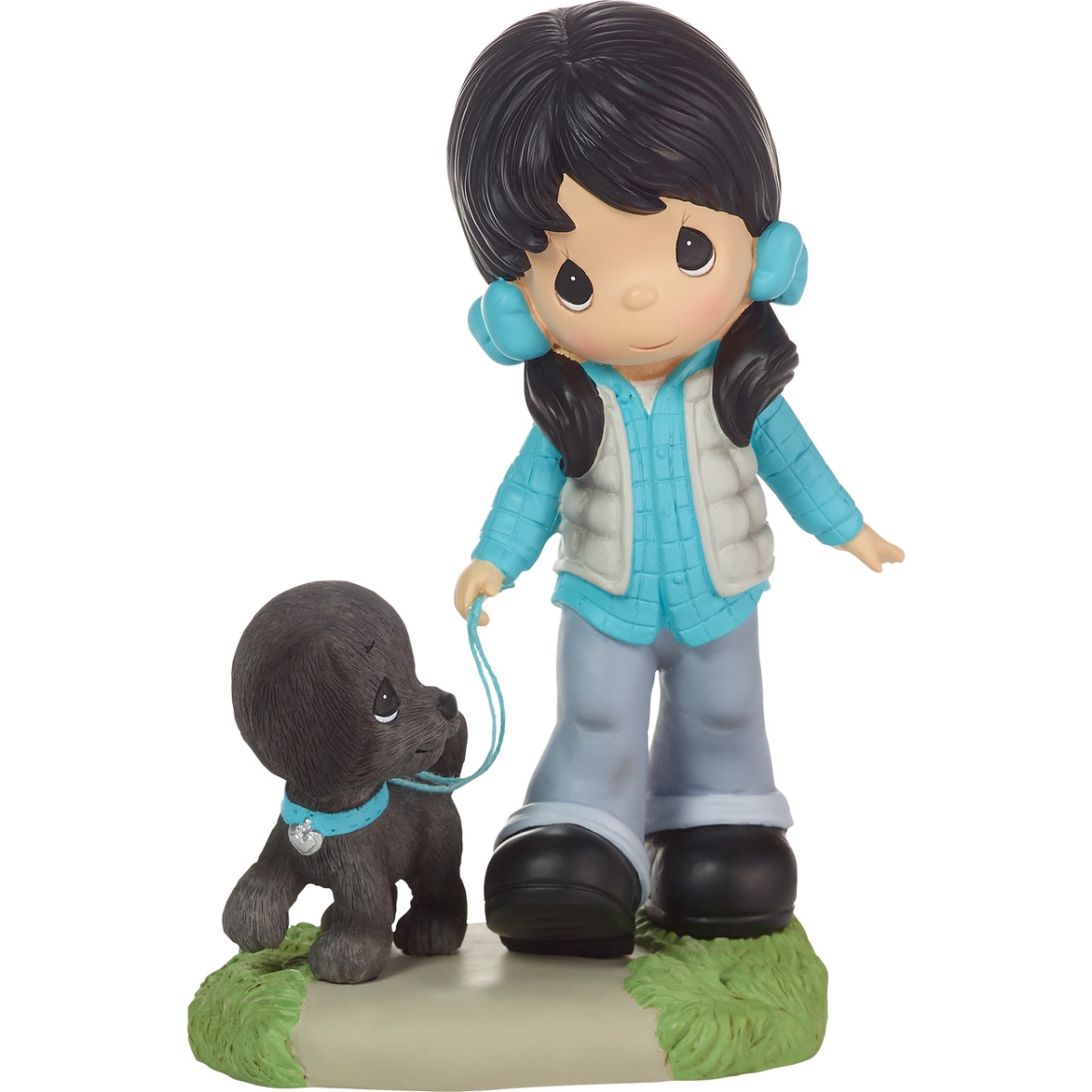 Picture of Be the Light Christian Bookstore 226401 5.5 in. Resin Girl Figurine with Black Labrador Retriever, Multi Color
