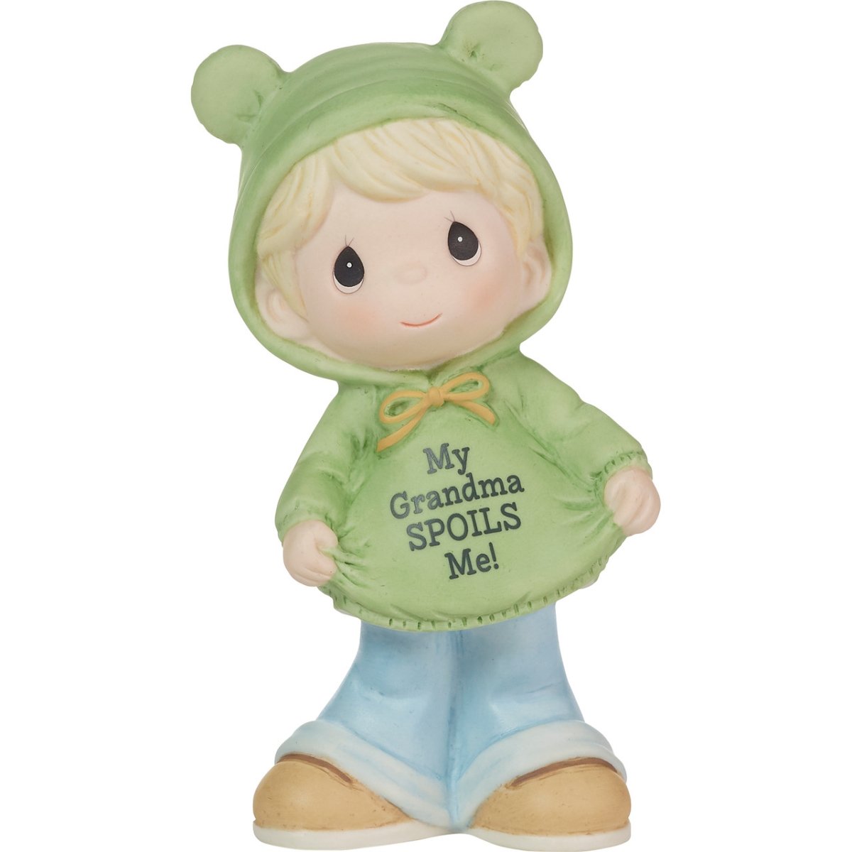 Picture of Be the Light Christian Bookstore 223013 5 in. Porcelain Boy Wearing Grandma T-shirt Light Skin Blonde Hair Figurine, Multi Color