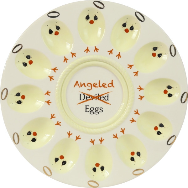 242418  242418 Angeled Eggs Ceramic Platter