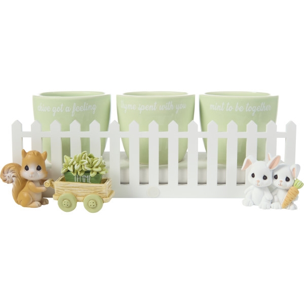 242410  Seeds Of Love Ceramic/Resin Planter Set