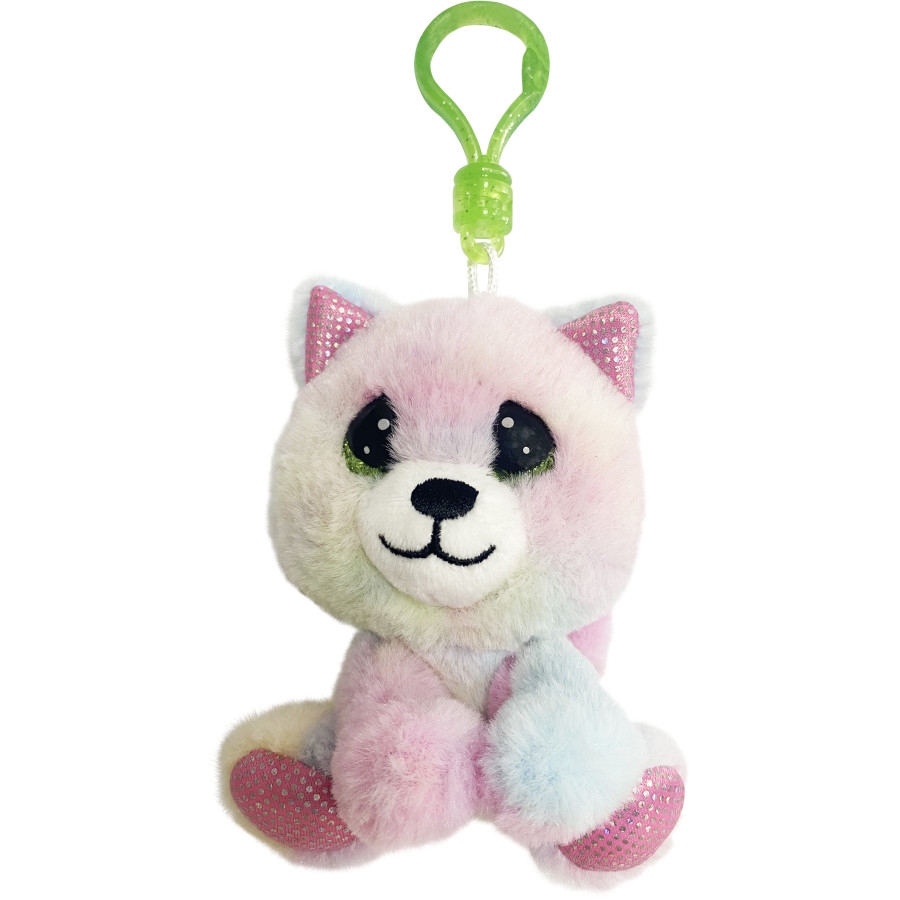 236841  Rainbow Kitten Plush Backpack Clip - Mochi