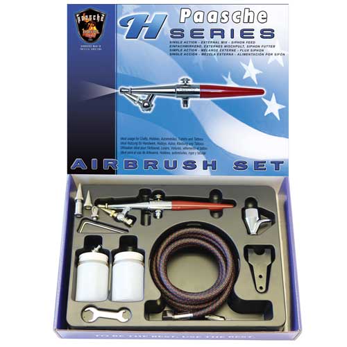 Picture of Paasche HS-SET Single Action Airbrush Set with All Three Heads