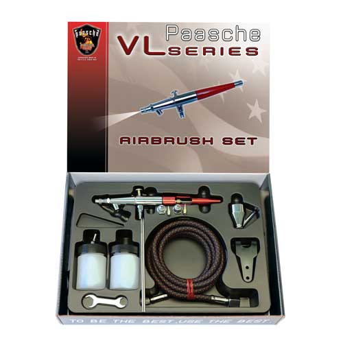 Picture of Paasche VL-202S Airbrush Set with Metal Handle & All Three Heads for VL