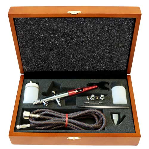Picture of Paasche VLST-3W Wood Box Set with All Three Heads for VLSTPRO Airbrush