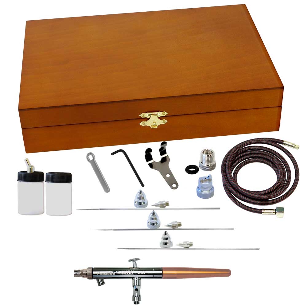 Picture of Paasche Airbrush TS-4WC TS Airbrush in Wood Case with 4 Head Sizes