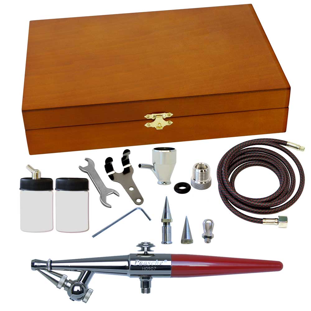 Picture of Paasche Airbrush H-3WC H Airbrush Wood Case Set with 3 Heads