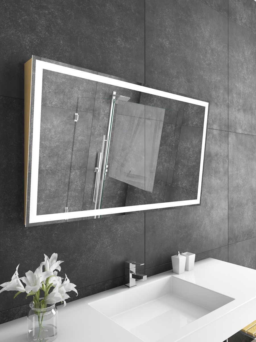 48 x 28 in. Adira Handicap Mirror, Gold