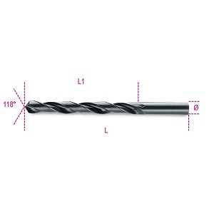 Picture of Beta Tools 004100373 0.09 in. Twist Drills with Cylindrical Shanks  Short Series HSS