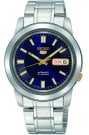 Mens 5 Automatic Blue Dial Stainless Steel Watch - Blue - 39 mm -  Seiko, SE738460