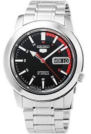 Mens 5 Automatic Black Dial Stainless Steel Watch -  Seiko, SE834770
