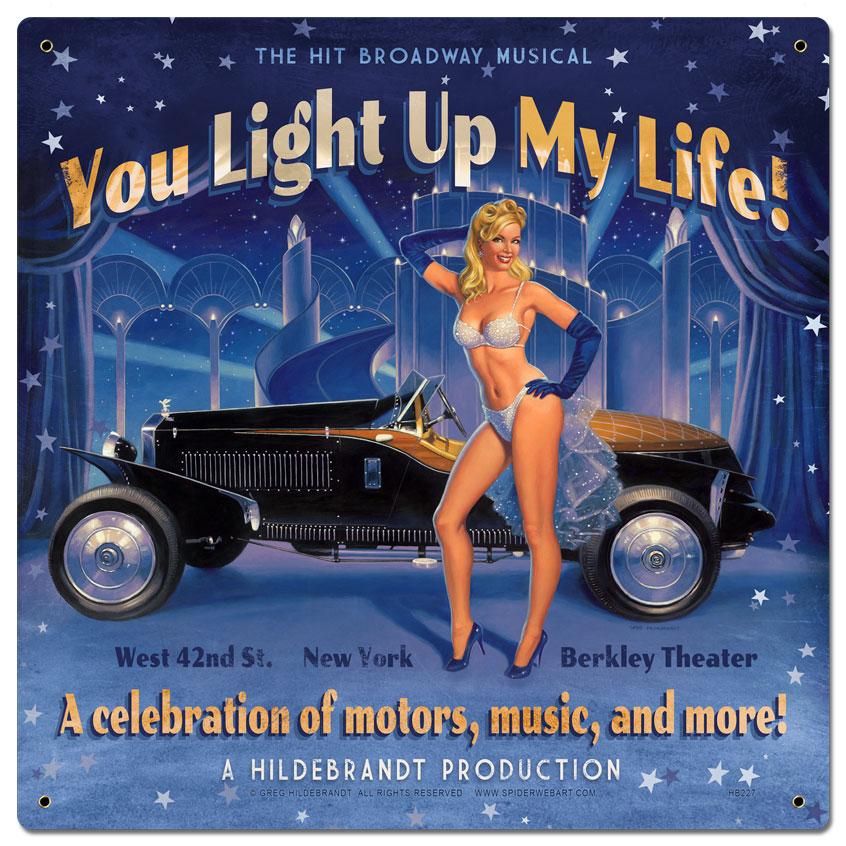 Picture of American Beauties by Greg Hildebrandt HB227 You Light Up My Life Sign Framed Art Picture&#44; 12 x 12 in.