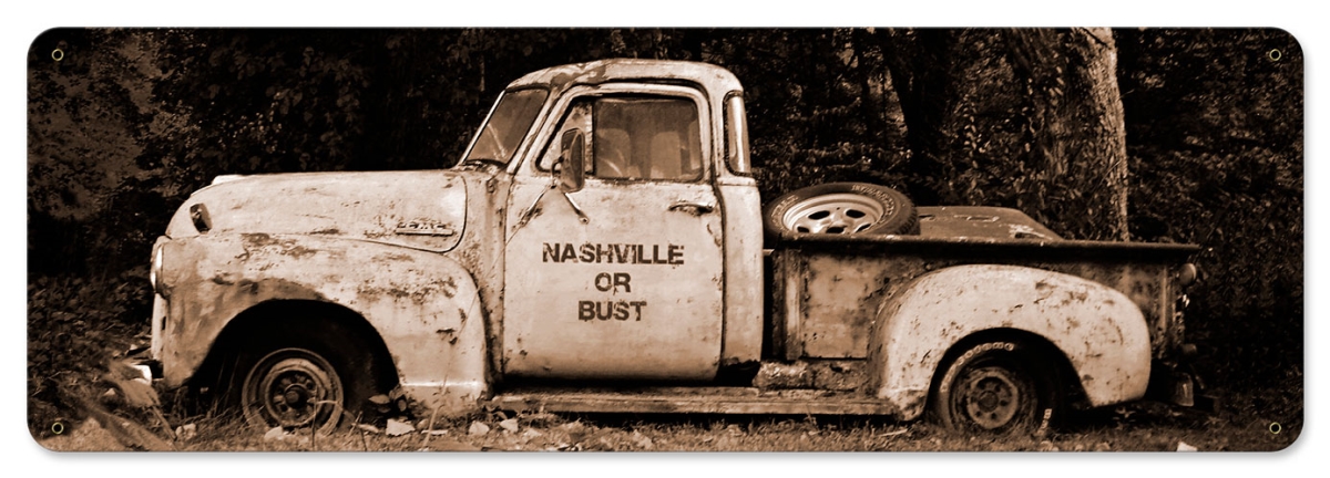 Picture of Angela Faye AIF042 24 x 8 in. Nashville Or Bust Metal Sign