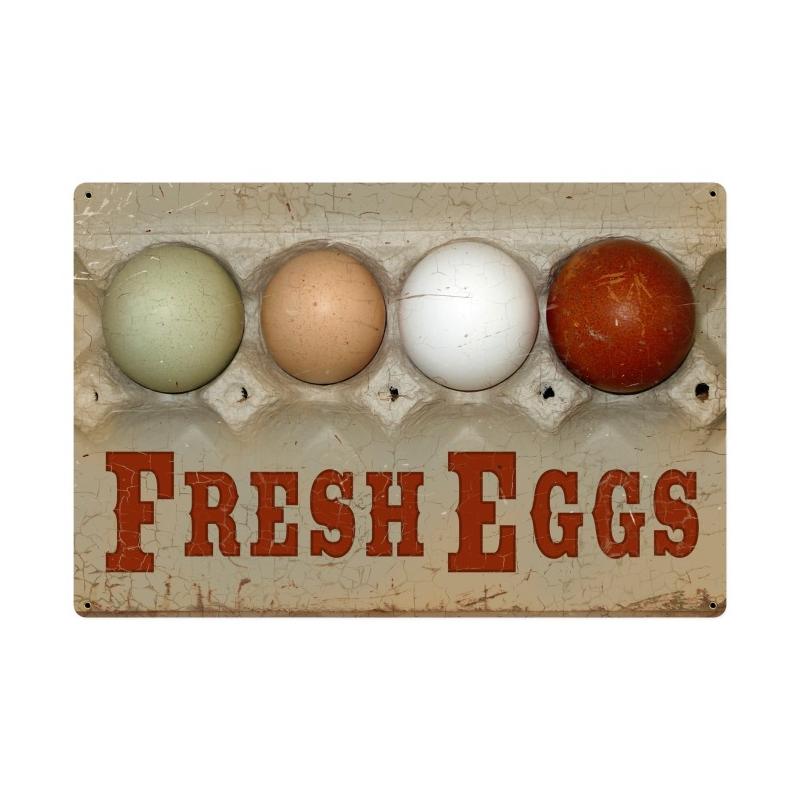 Picture of Angela Faye AIF137 36 x 24 in. Fresh Eggs Metal Sign