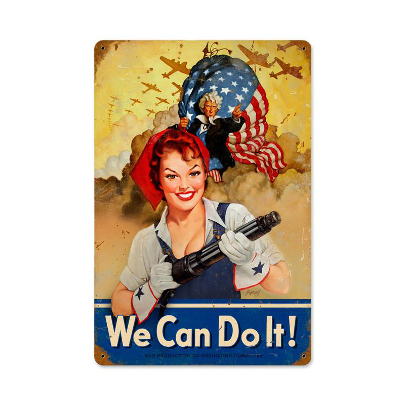 Picture of Baron Von Lind BVL007 18 x 12 in. We Can Do It Vintage Metal Sign