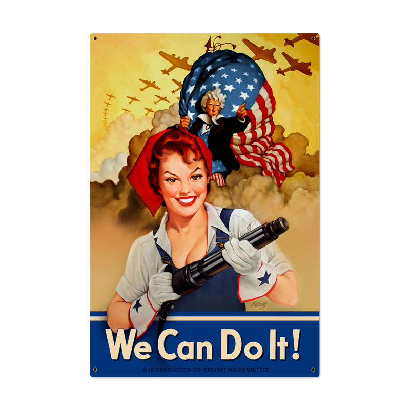 Picture of Baron Von Lind BVL023 36 x 24 in. We Can Do It Metal Sign