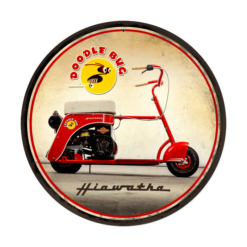 Picture of Classic Motorcycle FRC097 14 x 14 in. Doodle Bug Round Metal Sign