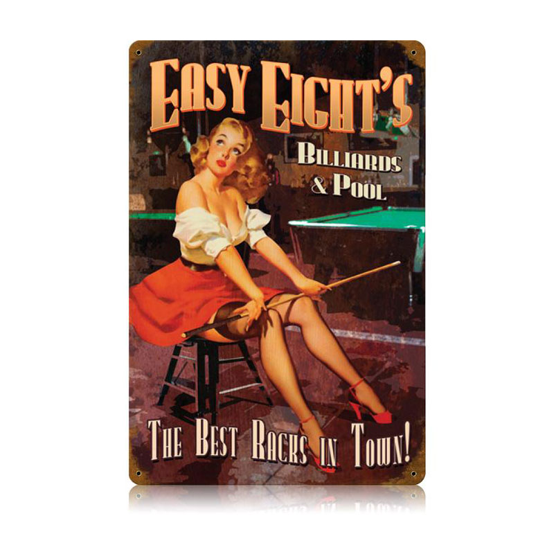 Picture of Past Time V276 12 x 18 in. Easy Eights Pool Vintage Metal Sign