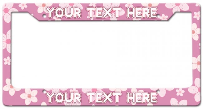 LPF002 12 x 6 in. Cherry Blossoms License Plate Frame Satin Sign -  Past Time Signs