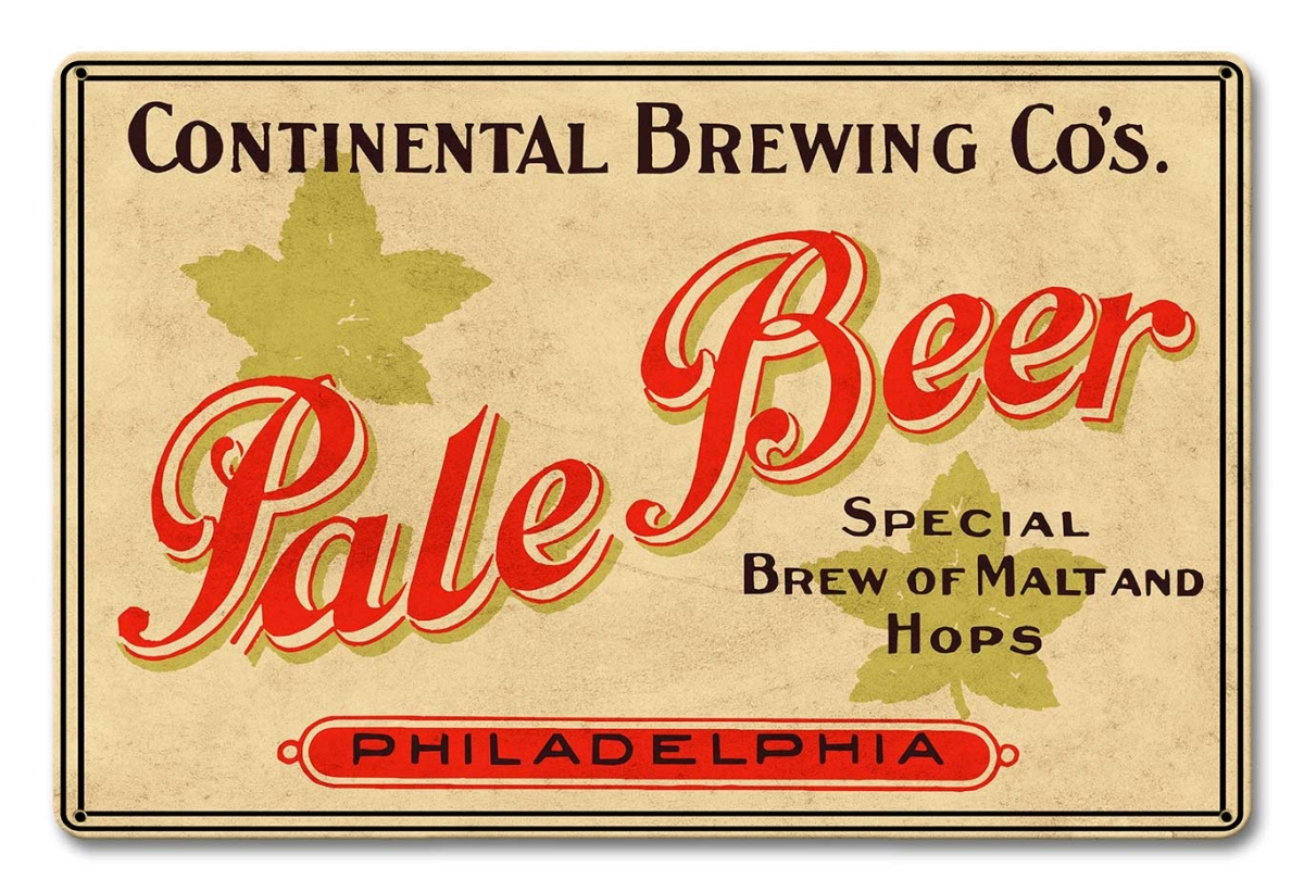 Pasttime Signs AMI069 18 x 12 in. Continental Brewing Co Pale Beer Sign -  Past Time Signs