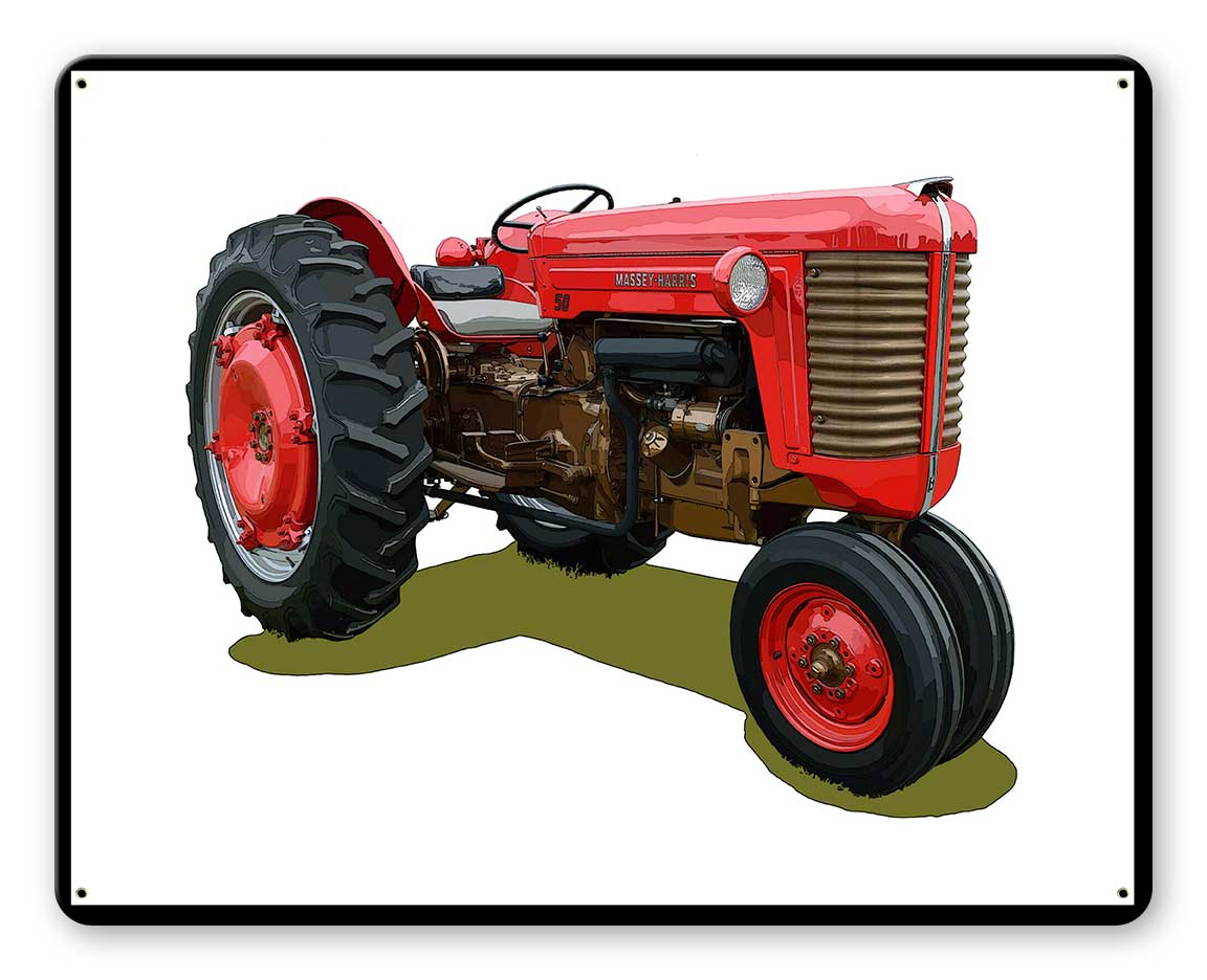 Pasttime Signs AMI132 15 x 12 in. Massey Harris Tractor Vintage Metal Sign -  Past Time Signs