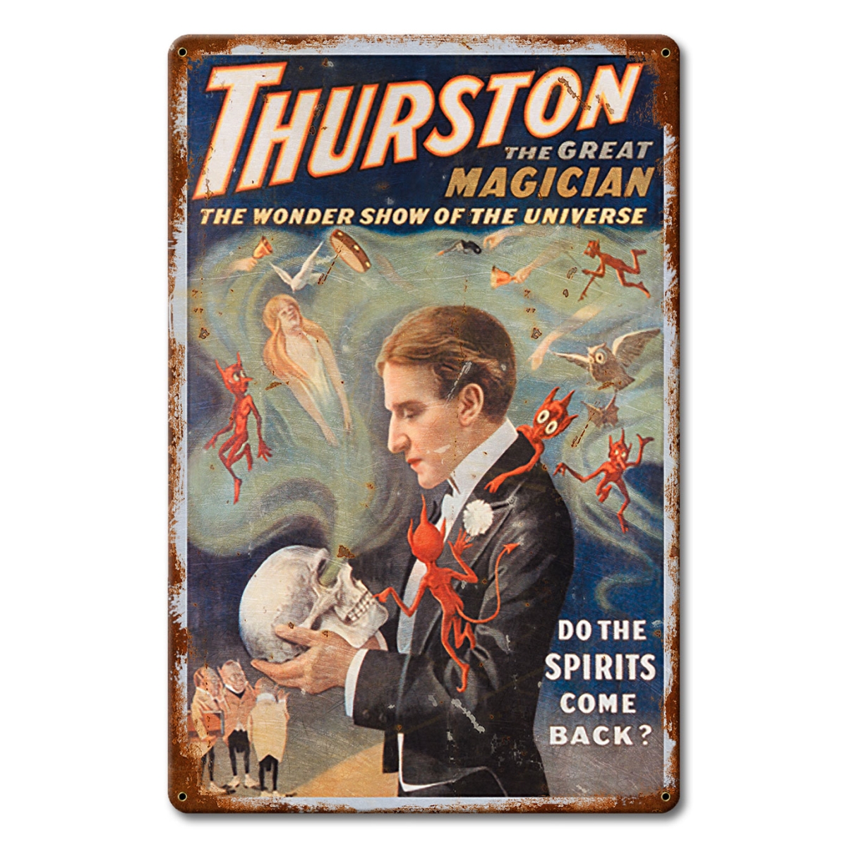 Pasttime Signs PTSB602 Thurston The Magician Vintage Metal Sign - 12 x 18 in -  Past Time Signs