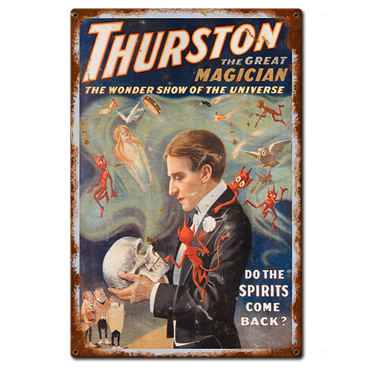 Pasttime Signs PTSB603 Thurston The Magician Vintage Metal Sign - 16 x 24 in -  Past Time Signs