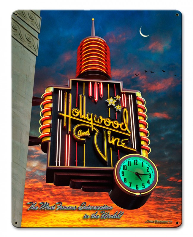 Picture of All American Art by Larry Grossman LG706 Hollywood & Vine Plasma Metal Sign