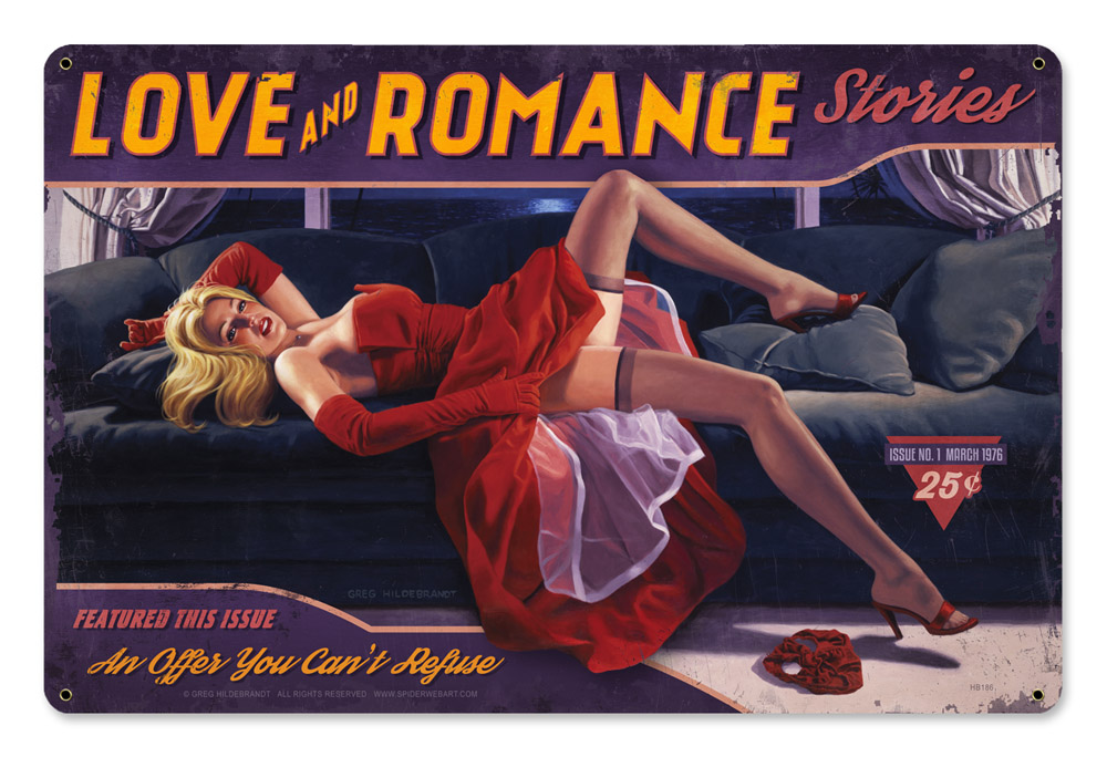 Picture of American Beauties by Greg Hildebrandt HB186 18 x 12 in. Love & Romance Satin Metal Sign