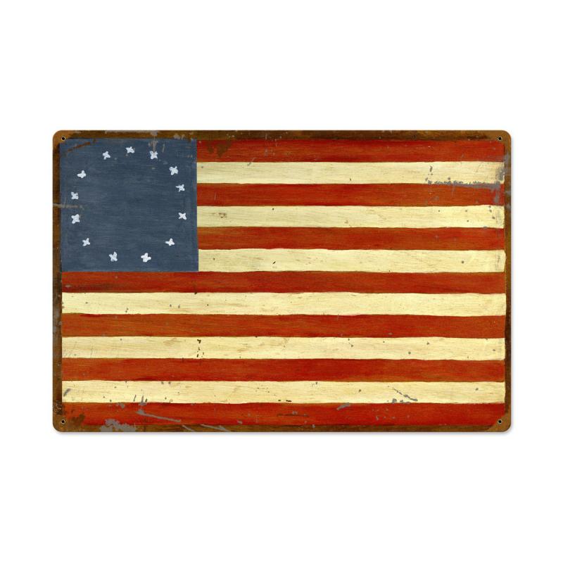 Picture of Angie Daniels AIF144 Us Flag Thirteen Metal Sign