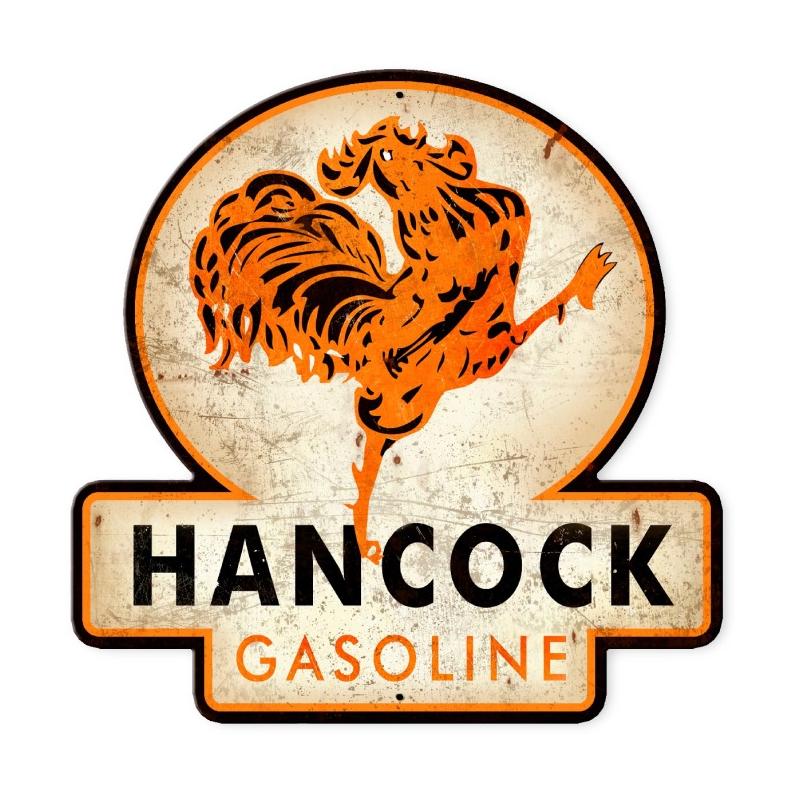 Hancock Old School Gasoline Vintage Metal Sign 16 X 16 Steel Not Tin