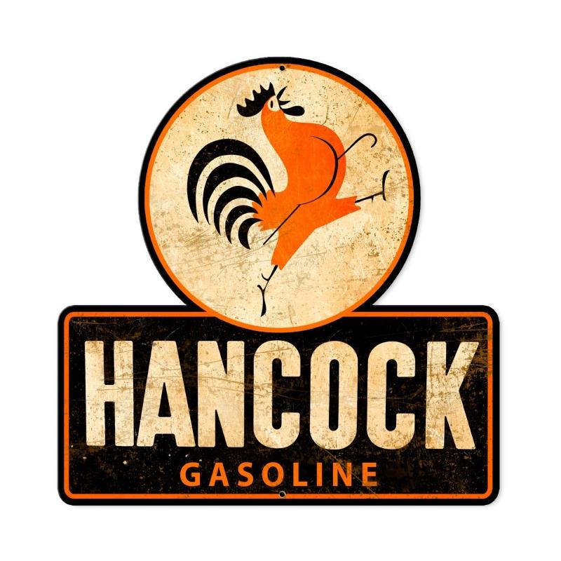 Hancock Old School Gasoline Vintage Metal Sign 16 X 16 Steel Not Tin