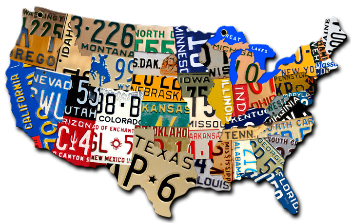 PS370 10 x 6 in. Usa Map Plasma Metal Sign -  Past Time Signs