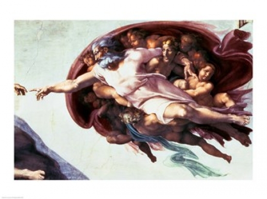Sistine Chapel Ceiling - Creation of Adam 1510 Poster Print by Michelangelo Buonarroti - 36 x 24 in. - Large