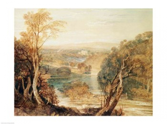 BALBAL36363 The River Wharfe with A Distant View of Barden Tower Poster Print by J.M.W. Turner - 24 x 18 in.