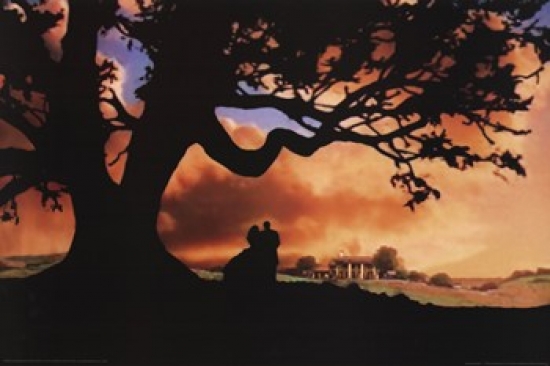 Gone with the Wind - Silhouette Poster Print - 36 x 24 in.