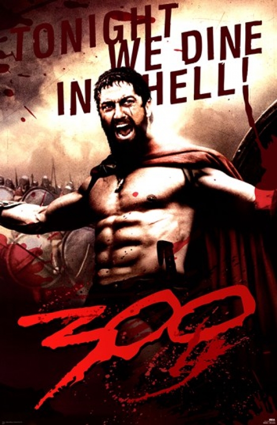 300 Leonidas Dine in Hell Poster Print