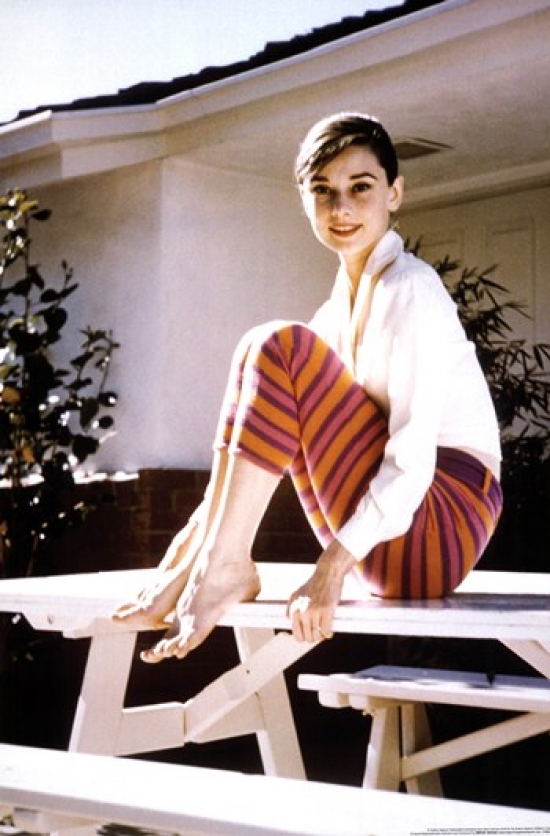 Audrey Hepburn - Stripes Poster Print - 24 x 36 in.