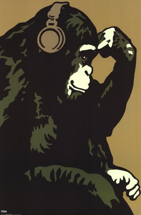 Monkey Thinker Poster Print by Steez - 24 x 36 in.