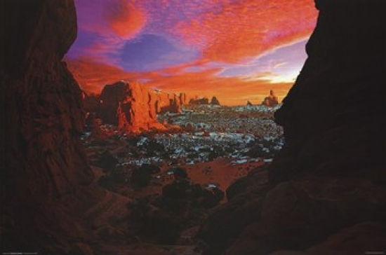 Utah - Rocky Buttes Canyon View Poster Print - 36 x 24 in.