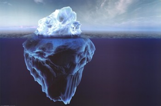 Glacier - Dark Blue Water Poster Print - 36 x 24 in.