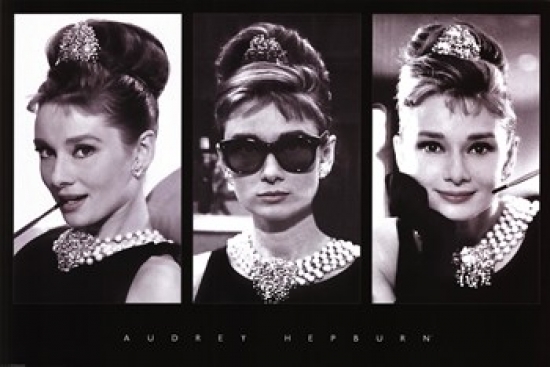 Audrey Hepburn - Triptych Poster Print - 36 x 24 in.