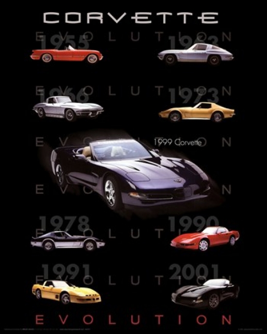 Corvette Evolution Poster Print - 16 x 20 in.