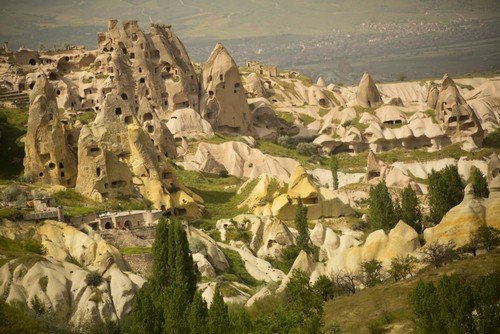Area Around Rock Castle - Uchisar Cappadocia Turkey Poster Print