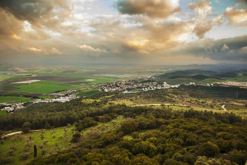 DPI12286907LARGE Mount Carmel with Glowing Clouds Over Jezreel Valley - Israel Poster Print by Reynold Mainse, 38 x 24 - Large